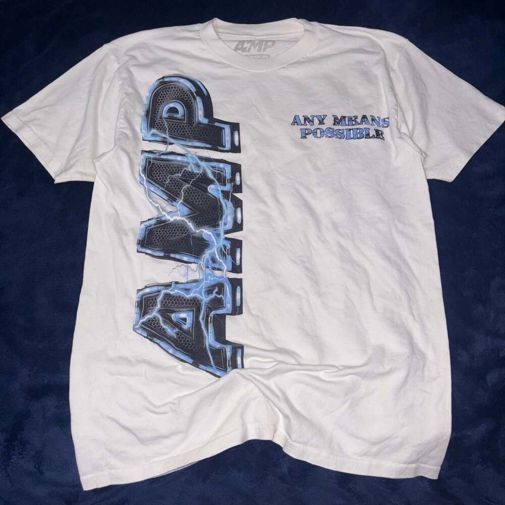 AMP Any Means Possible Lightning T-Shirt White Medium